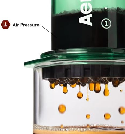AeroPress Clear Green Coffee Press, French Press, Pour-Over & Espresso Style