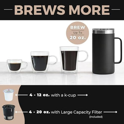 VINCI Micro Café Brewer Compact Coffee Maker for K-Cups & Grounds (Gray)