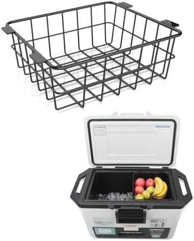 Wire Basket for Ninja FrostVault Hard Cooler & Wheeled Cooler - Heavy-Duty Organizer Rack for Efficient Storage, Dry-Goods Basket for Perfect for Camping Trips or Outdoor Parties, Black(L)