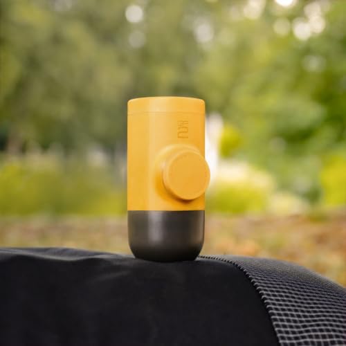 WACACO Minipresso GR2, Portable Espresso Maker Compatible Ground Coffee, Espresso Machine 18 Bar Manually Operated (Golden Ochre)