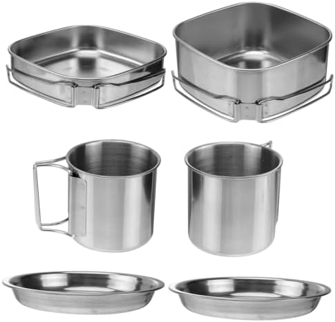 Cookware Set Stainless Steel for 3-4 People Camping Hiking Picnic