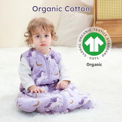 Yoofoss Baby Sleep Sack 0-6 Month 2.5TOG 100% Organic Cotton 2-Way Zipper