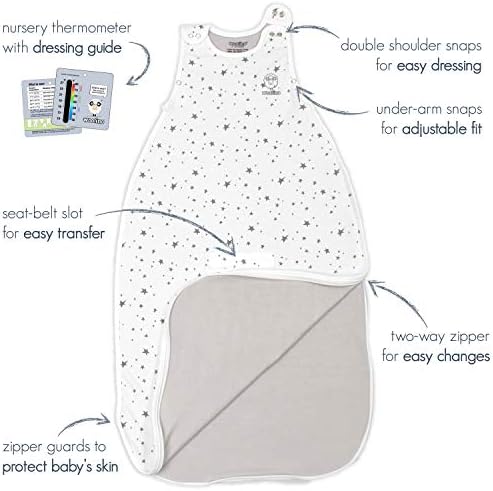 Woolino Merino Wool & Organic Cotton Baby Sleep Sack 2-24 Months – Ultimate 4-Season Baby Sleeping Bag, Universal Size Wearable Blanket, 2-Way Zipper & Adjustable Fit, Year-Round Use - Sun
