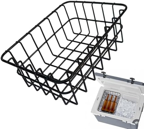 Cooler Basket, with Wire Design, Steel Alloy, Rust-Resistant Cooler Organizer, Portable Ice Insert, for Camping, Fishing, Tailgating