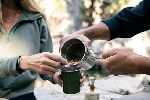 Stansport Stainless Steel Camping Cookware Set – Durable Nesting Mess Kit for Backpacking, Hiking & Outdoor Cooking – Compact Portable Pot & Pan with Carry Bag – Multiple Sizes for Family to Solo Use