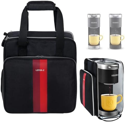 LEFOR·Z Coffee Maker Travel Bag Compatible with Keurig K-Mini/K-Mini Plus/Mate Plus,Single Serve Coffee Brewer Carrying Case with Multiple Pockets for K-Cup Pods & Accessories(Bag Only)