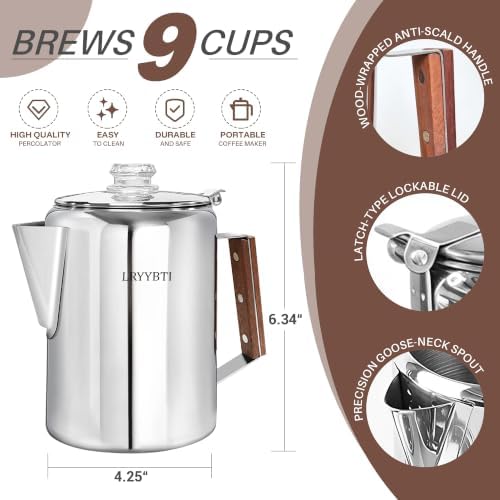 9 Cup Stainless Steel Coffee Percolator
