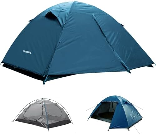 ShinHye Backpacking Tent 2/3/4 Person - Ultralight Dome Portable Tents for Camping Easy Set Up, Outdoor Hiking Waterproof Camp Instant Tent Two Doors Double Layer