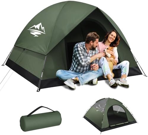 Tents for Camping 2/3 Person, Waterproof Camping Tent with Rainfly