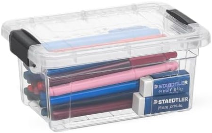 Superio 1.85 Quart Clear Plastic Storage Boxes with Lids, Stackable Organizer Containers, BPA-Free Storage Bins for Home, Office, School & Dorm, 1 Pack