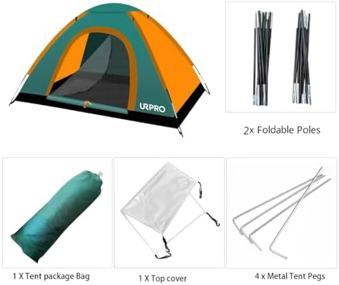 Portable Camping Tent, 2 Person Lightweight, Waterproof Windproof, UV Protection for Outdoor US