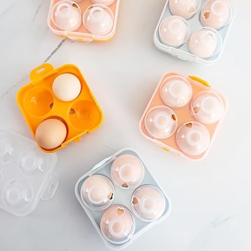 4 Egg Container for Refrigerator, Portable Camping Egg Holder, BPA-Free
