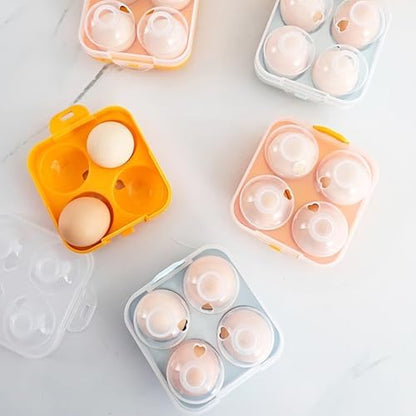 4 Egg Container for Refrigerator, Portable Camping Egg Holder, BPA-Free