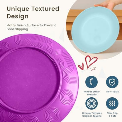 Homienly 40-Piece Kichen Dinnerware Set, Wheat Straw Dinnerware Set, Plates, Bowls, Drinking Cups, Service for 8, Dishwasher & Microwave Safe Dish Set, Unbreakable Plates and Bowls Set - Memphis