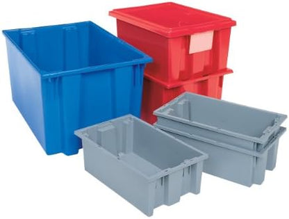 Akro-Mils 35230 Nest and Stack Plastic Storage Container and Distribution Tote, (23-1/2-Inch L x 19-1/2-Inch W x 13-Inch H), Blue, (3-Pack)