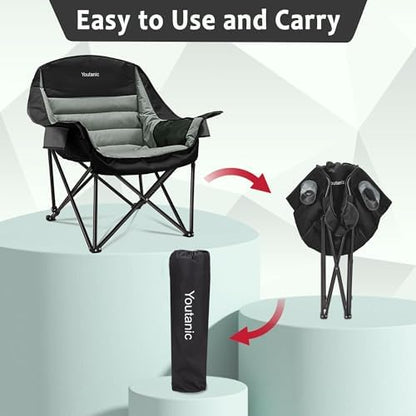 Youtanic Oversized Camping Chair, Portable Folding Camping Chairs