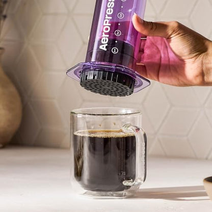 AeroPress Clear Purple Coffee Press, French Press, Pour-Over & Espresso Style