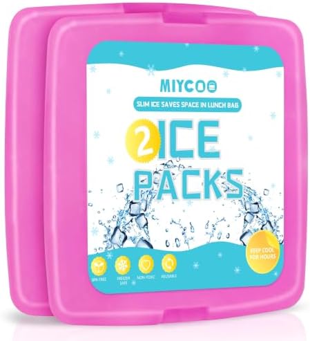 MIYCOO Ice Packs for Lunch Boxes & Coolers Long Lasting, Reusable