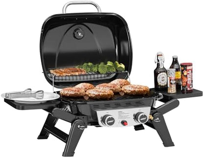 GT2005 2-Burner Portable Propane Gas Grill Black