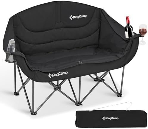 KingCamp Double Camping Chair, Heavy Duty 660lbs Folding 2 Person Chair