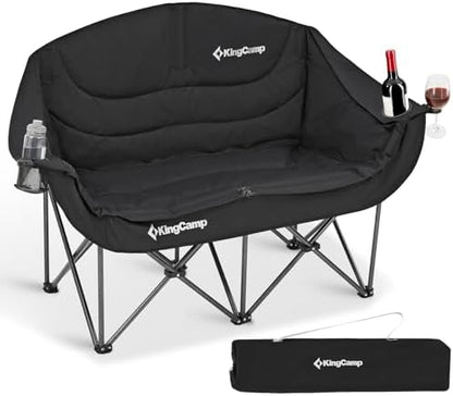 KingCamp Double Camping Chair, Heavy Duty 660lbs Folding 2 Person Chair