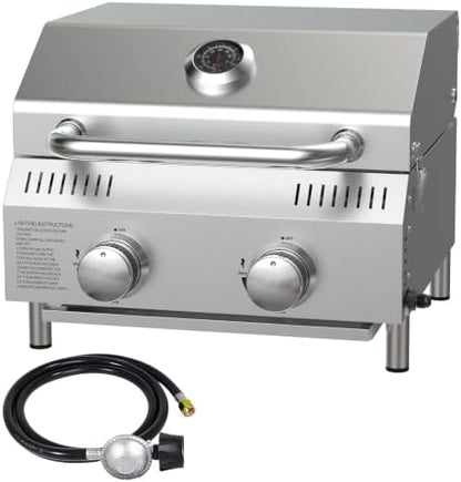 Bestfire 2-Burners Tabletop Propane Grill, 20,000 BTU