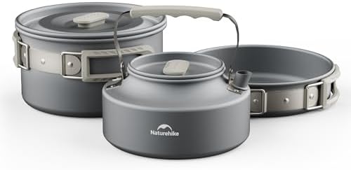 Naturehike Camping Cookware Set Mess Kit for Backpacking Gear, Camp Cooking Set, Camping Pots and Pans Set for Outdoor Backpacking Camping Hiking Picnic