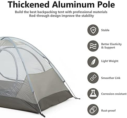 BISINNA Backpacking Tent for 2 Person Lightweight Camping Tent