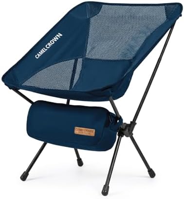 CAMEL CROWN Camping Chair Heavy Duty Backpacking Chair - Ultra-Light Folding Chair with Carry Bag, Portable Compact for Outdoor, Lawn, Hiking, Beach, Picnic