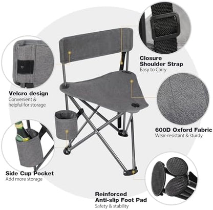 REDCAMP 2 Pack Tripod Camping Chairs Folding Lightweight