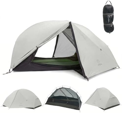 ATEPA Voyage 1-2 Backpacking Tent, Ultralight 20D SilNylon 4 Season Camping Tent, 4000mm Waterproof Freestanding Tent with Expandable Vestibule for Hiking, Bikepacking & Mountaineering