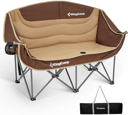 KingCamp Double Camping Chair, Oversized 880lbs Heavy Duty Loveseat XL
