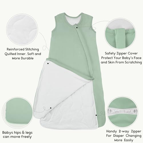Yoofoss Baby Sleep Sack 12-18 Months Rayon Made from Bamboo 1.0 Tog