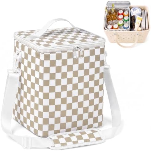 Insulated Cooler Organizer Insert Compatible with XL Bogg Bag,2-in-1 Dry-Wet Separate Tote Insert Leakproof Cooler&Mesh Storage Bag,Bogg Bag Accessories for Beach,Camping