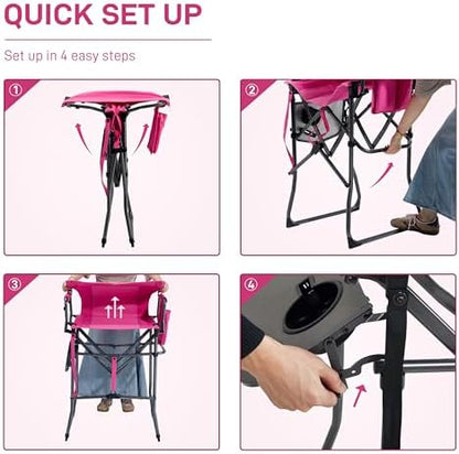 EVER ADVANCED Portable 30.7" Seat Height Tall Camping Directors Chair