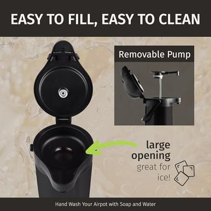 Airpot Coffee Carafe Dispenser with Pump Black 12 Hours Hot Water Retention