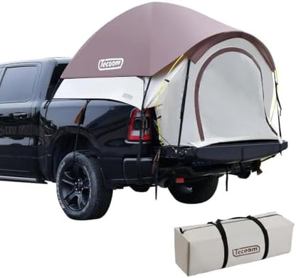 Tecoom Truck Bed Tent, Double Layer Waterproof PU3000mm for 5.5-6.7ft, Portable 1-3 Person Compact Full Size Pickup with Rain Fly for Outdoor, Camping, Road Trip, Beach