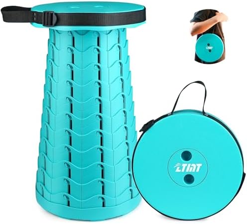 Portable & Lightweight Foldable Camping Chair for Adults, Heavy Duty Folding Stool with Adjustable Shoulder Strap, Perfect for Picnic, Beach, Backyard, and Sporting Events, Max Weight 400lbs