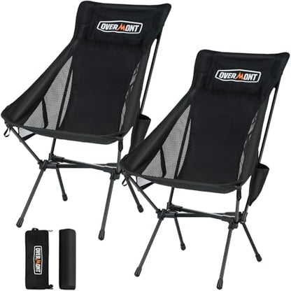 Overmont Oversized Camping Chair for Adults - 400lbs Support Heavy-Duty Padded Seat Outdoor Portable Folding Chair with Cooling Bag Cup Holder Carry Bag Comfortable for Sport Garden Beach Fishing Lawn
