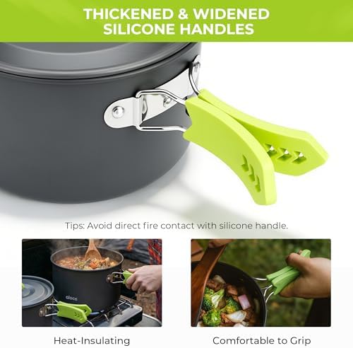 ALOCS Lightweight Camping Cookware Set, Pots and Pans with Kettle