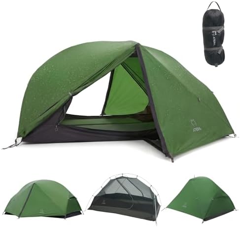 ATEPA Voyage 1-2 Backpacking Tent, Ultralight 20D SilNylon 4 Season Camping Tent, 4000mm Waterproof Freestanding Tent with Expandable Vestibule for Hiking, Bikepacking & Mountaineering