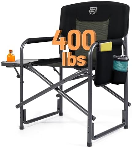 TIMBER RIDGE Aluminum Oversized Camping Chair, Support 400lbs