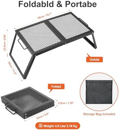 Odoland Portable Folding Charcoal Grills for Outdoor Cooking Bonfire BBQ