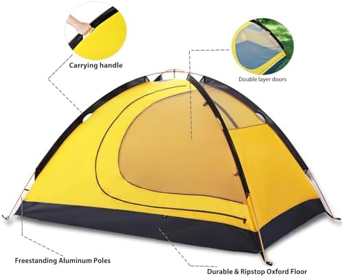 GEERTOP 2 Person Backpacking Tent, Lightweight Waterproof 4-Season Tent
