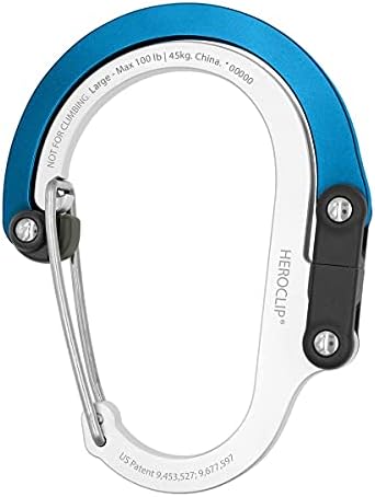 GEAR AID HEROCLIP (Large) Carabiner Gear Clip and Hook for Hanging Heavy Duty Items, Camping Backpacks, Suitcases, Kayaks, Bicycles and More