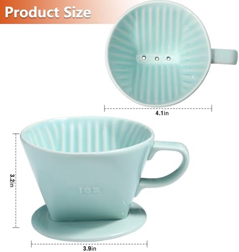 Pour Over Ceramic, Coffee Dripper Ceramic Coffee Maker,Green