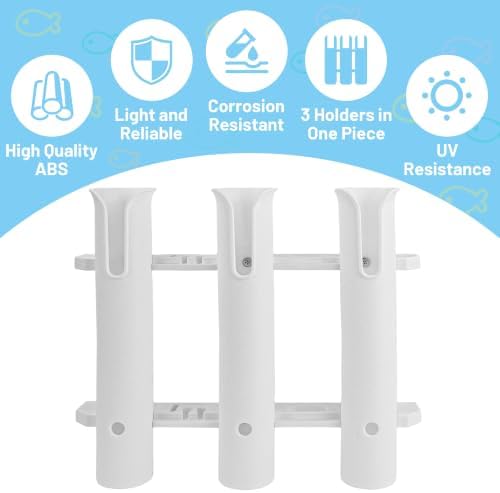 Cooler Fishing Rod Holder, Wall Mounted Fishing Pole Holder, 3 Link Fishing Rod Rack Compatible with YETI Coolers and for RTIC Coolers, Cooler Accessory