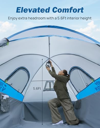JOYTUTUS Truck Tent, Portable Truck Bed Tent with Rainfly, Truck Tent for 6.0'-6.3' with Fiberglass Pole, Waterproof PU2000mm Double Layer for 2 Person - Blue