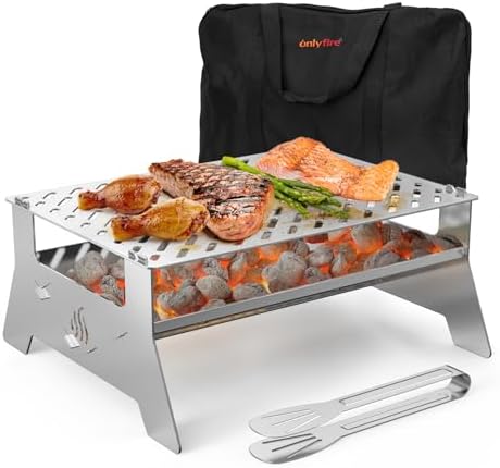 Onlyfire Portable Charcoal Grill, Heavy Duty Stainless Steel
