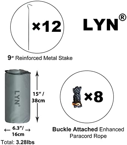 LYN Extra Large Zipper Reusable Survival Emergency Shelter Tent,Thermal Waterproof Fireproof Lightweight Bugout, with Paracord✚Stake for Camping,First Aid,Hiking&Bushcraft